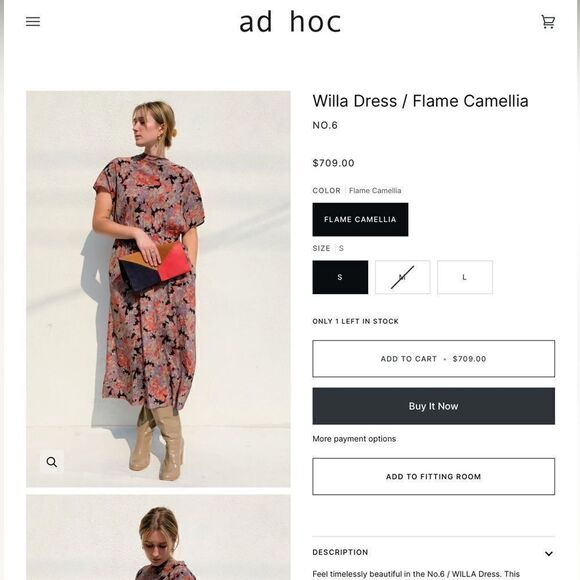 🎉 NWT No. 6 Willa Dress Flame Camellia - Picture 4 of 17